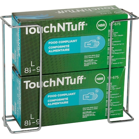 Global Industrial Double Glove Box Holder, Wire Steel, 11-15/16W x 3-13/16D x 9-1/2H B2187697